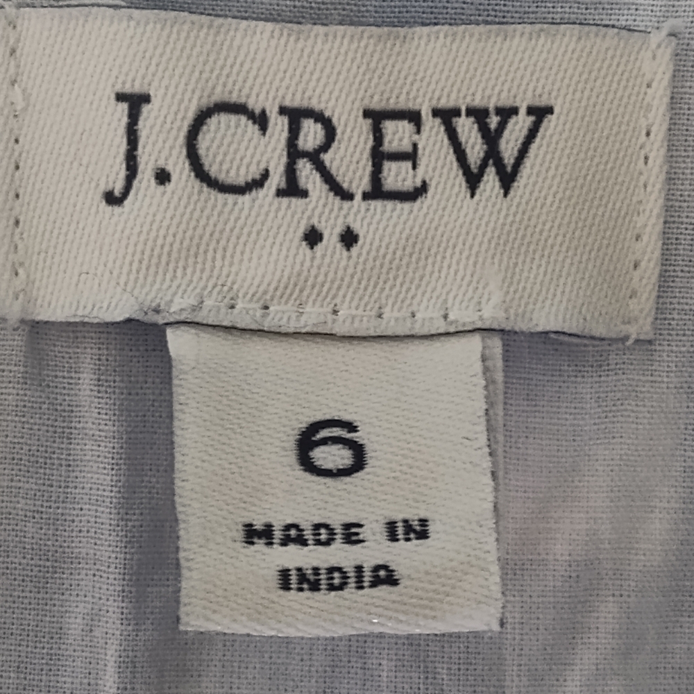 J. Crew Women's Blue White Gingham V Neck Ruffle Faux Wrap Poplin Maxi Dress | 6 - Picture 4 of 7